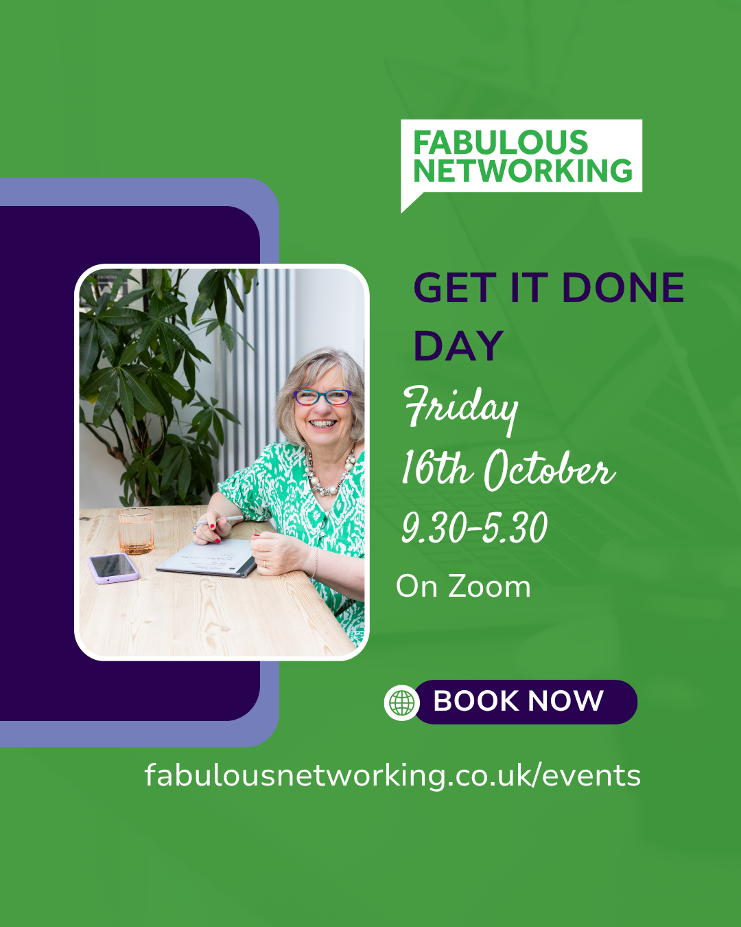 Publicity image Fabulous Networking Get it done day 16th October 2026